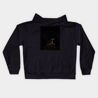 City Fox at Night Kids Hoodie